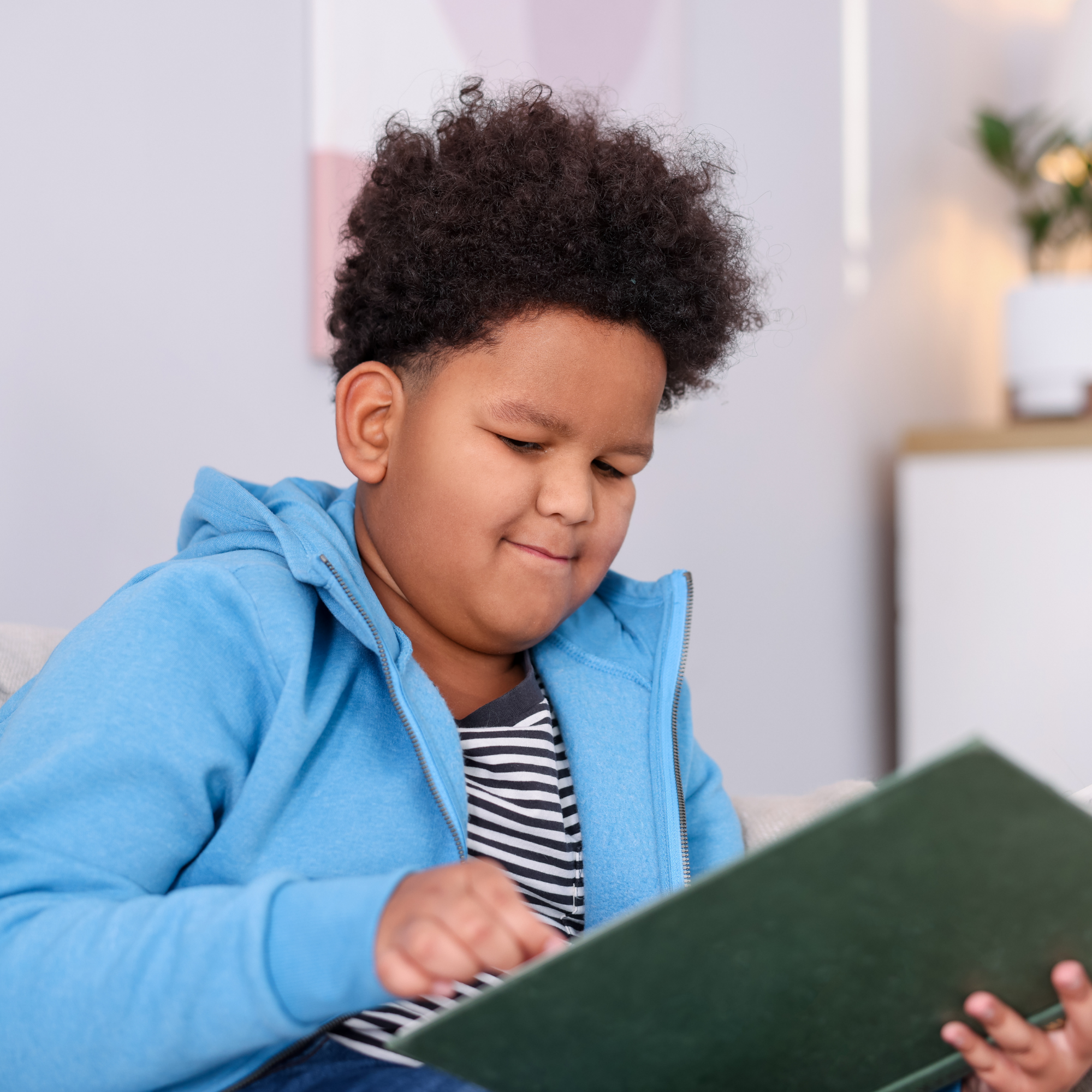Family literacy moment — caring support and shared learning